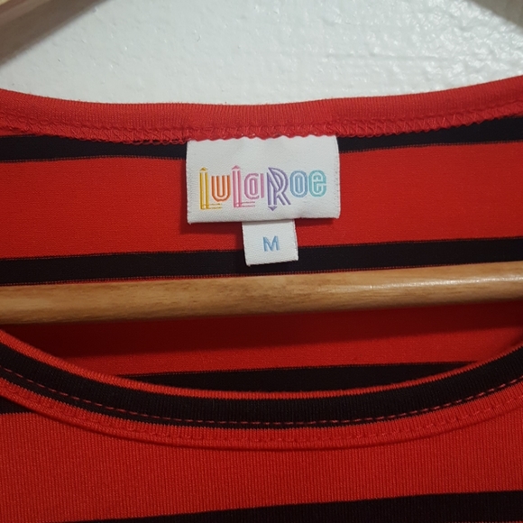 Lularoe Gigi red and black stripe - Picture 2 of 4
